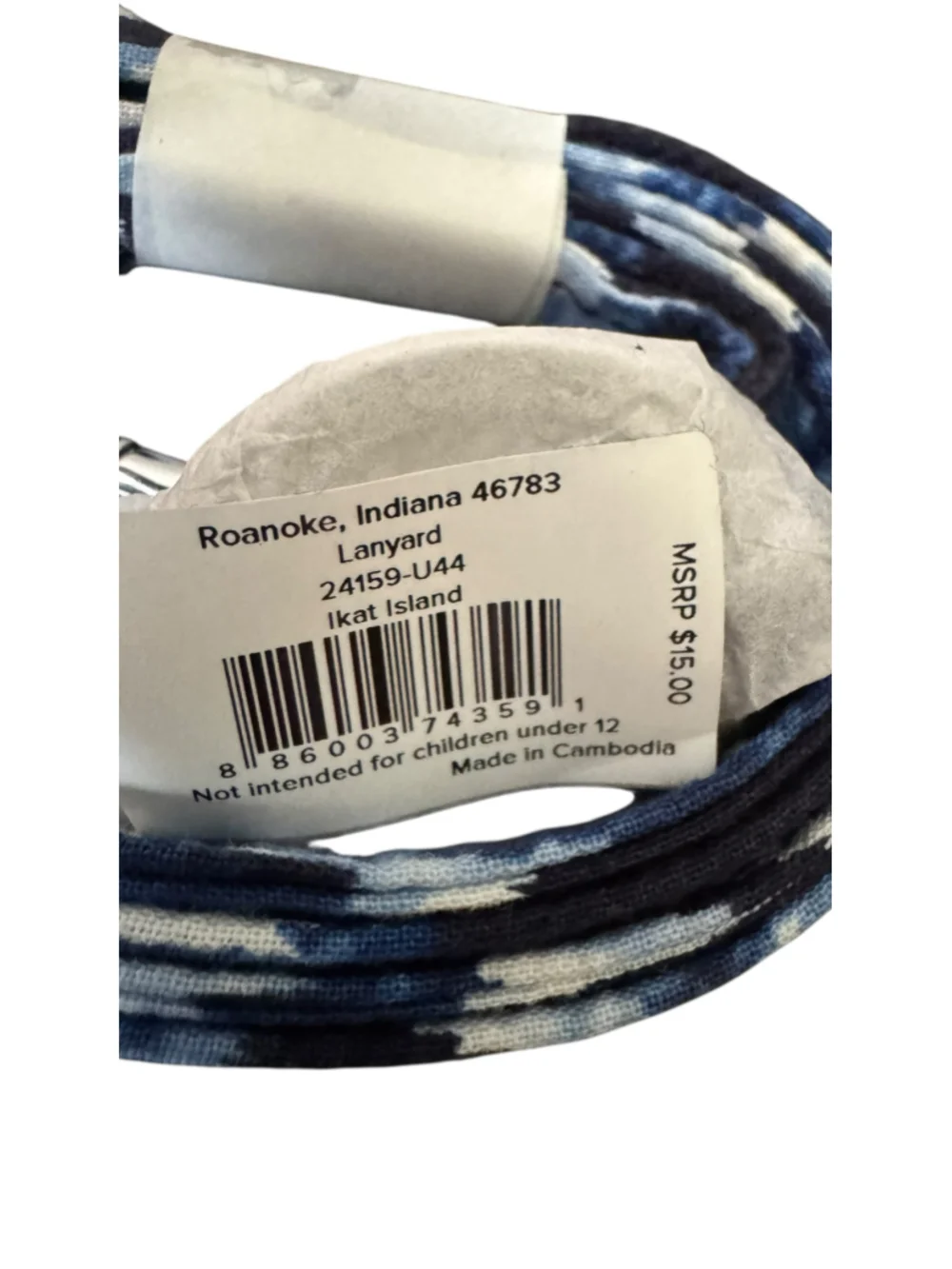Women's Vera Bradley Ikat Island Lanyard One Size Blue White